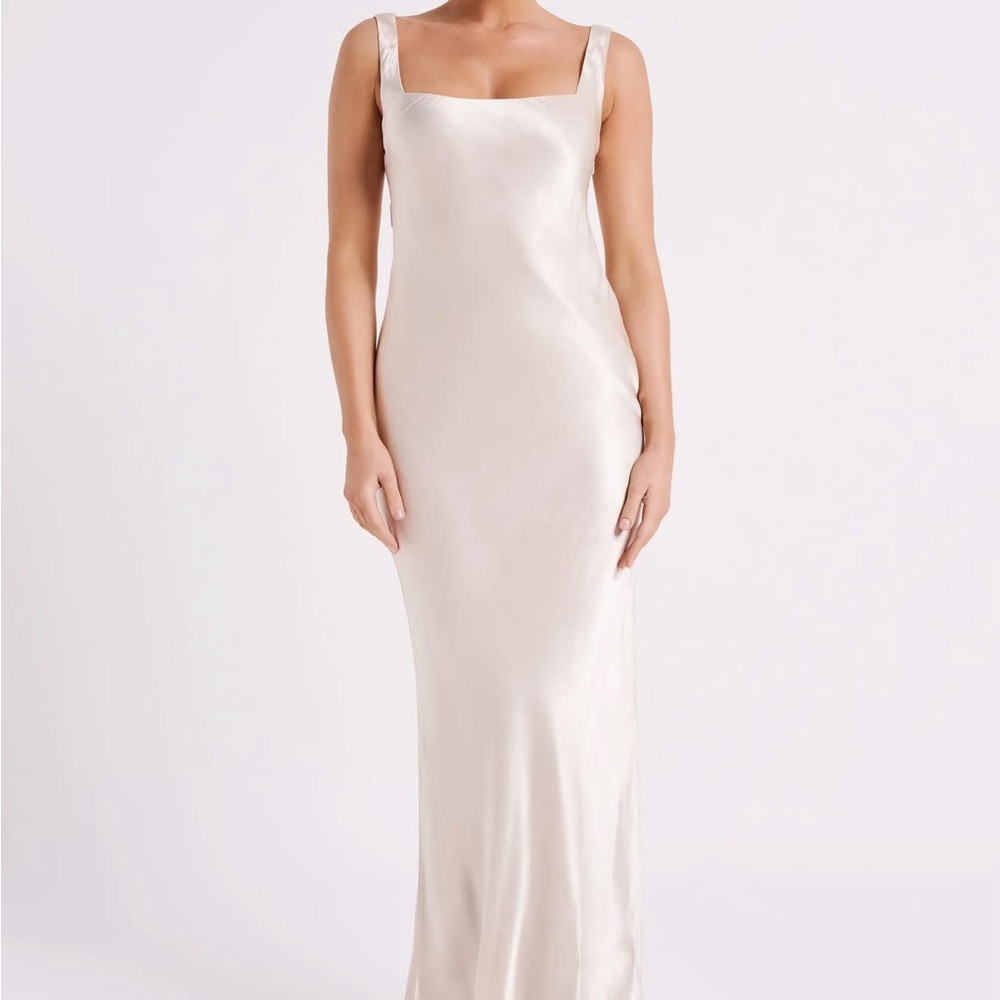 Elegant Cream Satin Gown